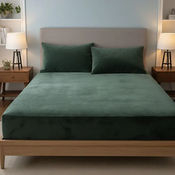 Green_Premium_Cotton_King_Size_Bed_Sheet_With_Pillow_Cover