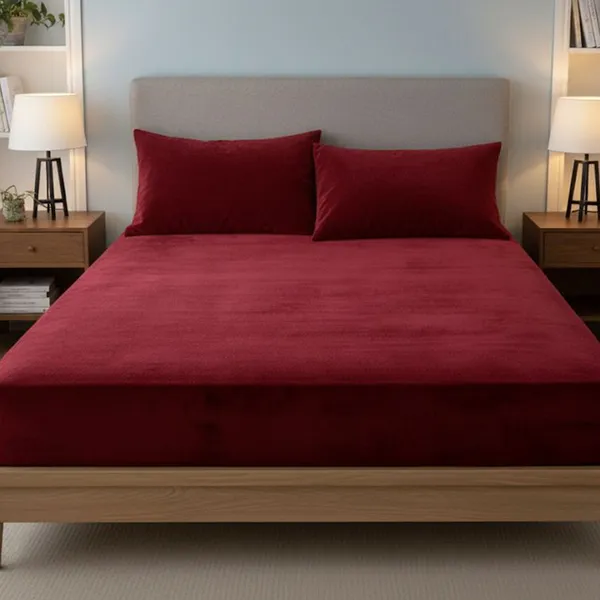 Red_Premium_Cotton_King_Size_Bed_Sheet_With_Pillow_Cover