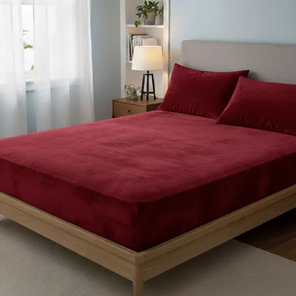 Red_Premium_Cotton_King_Size_Bed_Sheet_With_Pillow_Cover