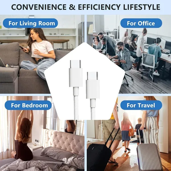 White_Usb_Typec_To_Typec_Fast_Charging_Braided_Cable_With_480Mbps_Data_Transfer