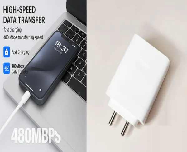 White_Usb_Typec_To_Typec_Fast_Charging_Braided_Cable_With_480Mbps_Data_Transfer_&_White_100W_Fast_Charging_Adapter_With_Usb_Typec_Cable_Power_Charger_For_Smartphones_&_Laptops_(Combo_of_2)