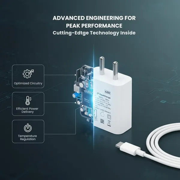 White_Flashcharge_44W_Fast_Charging_Adapter_With_Usbc_Cable_Bis_Certified