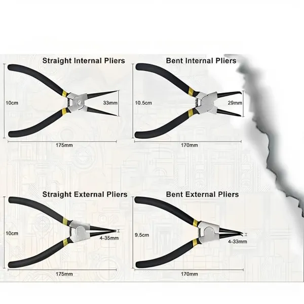 Ziodic_Circlip_Plier_7"_Set_Of_4_Pcs,_Internal_Bent_Nose_Internal_Straight_External_Bent_Nose_Circlip_Plier.