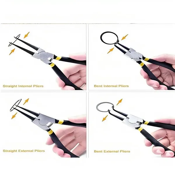 Ziodic_Circlip_Plier_7"_Set_Of_4_Pcs,_Internal_Bent_Nose_Internal_Straight_External_Bent_Nose_Circlip_Plier.