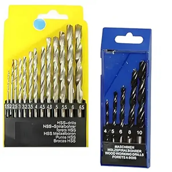 Ziodic_Drill_Bit_Set_Of_13_For_Wood,_Malleable_Iron,_Aluminium,_Plastic_And_Masonry_With_Set_Of_5_Pieces_For_Concrete_And_Brick_Wall_Drilling,_Hex