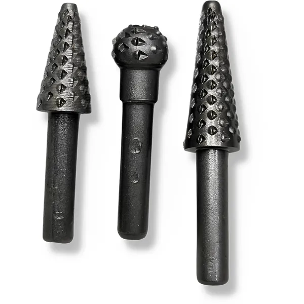 Ziodic_Drill_Bits_Set_Wood_Burl_Carving_File_Rasp_Drill_Bit_Of_1/4"-_6.35Mm_Shank_Tool_Woodworking_Chisel_Shaped_Rotating_Embossed_Grinding_Head_5Pcs/Set_(5Pcs_Wood_Burl_Carving_File_Rasp_Drill_Bits)