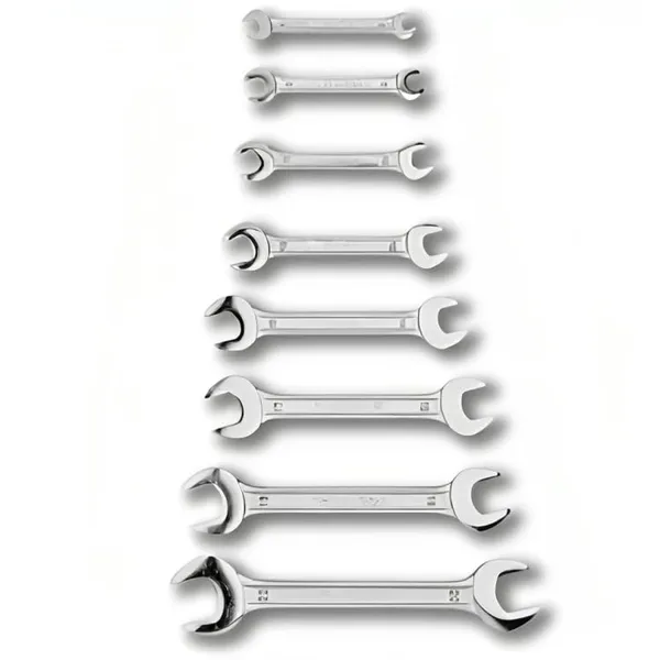 Ziodic_Matte_Chrome_Vanadium_Steel_Double_Open-End_Spanner_Set,_8-Piece,_Anti-Slip,_Maxi-Drive_System