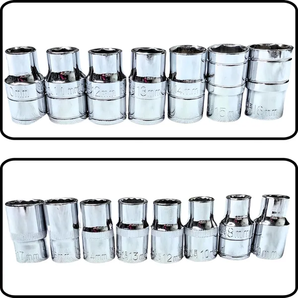 Ziodic_32Pcs_Heavy_1/2"_Inch_Combinational_Ratchet_Socket_Wrench_Spannar_Tool_Goti_Set_With_Carry_Box_For_Automobiles/Bike/Car_Repair_Tool_Kit_Socket_Set_(Pack_Of_32)_((Heavy_Quality)_(Yellow_Box))