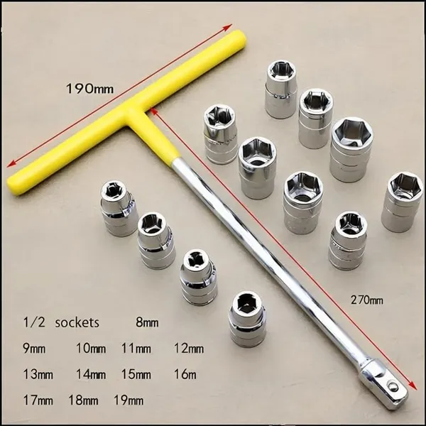 Ziodic_To_Spanner_Socket_Type_To_Shaped_Handle_Wrench_Spanner_13_Pcs,_Socket_Multipurpose_8Mm_-_19Mm_1/2"_Socket_Tool_Set,