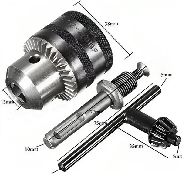 Ziodic_Drill_Chuck_And_Key_Set_Heavy_Duty_With_And_13_Pcs_Hss_Drill_Set