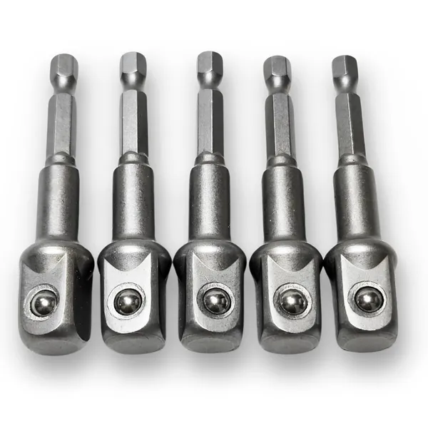 Ziodic_Chrome_Vanadium_Steel_Heavy_Duty_5_Piece_Set_Of_1/2_Hex_Shank_Wrench_Socket_To_Power_Drill_Adapter_Bits_Nut_Driver_Extension_Bar_Square_Head_For_Automotive_(Set_Of_5_(1/2)