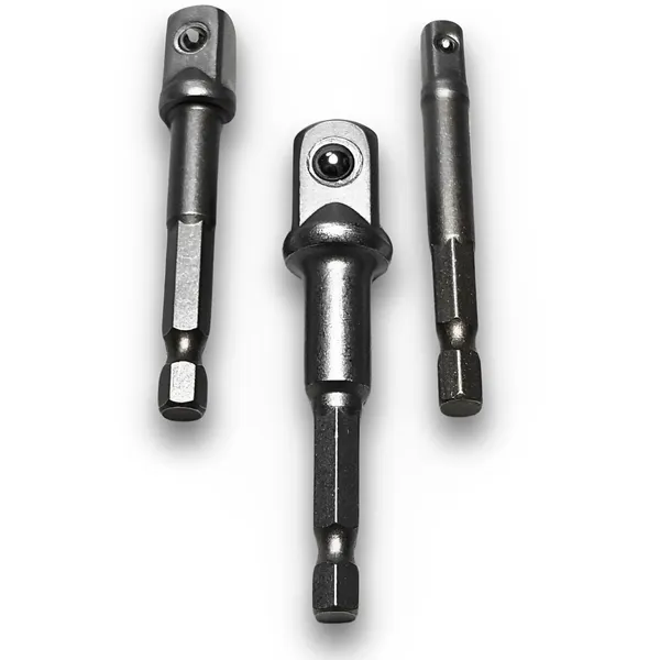Ziodic_Chrome_Vanadium_Steel_Heavy_Duty_3_Piece_Set_1/4"_3/4"_1/2"_Hex_Shank_Wrench_Socket_To_Power_Drill_Adapter_Bits_Nut_Driver_Extension_Bar_Square_Head_For_Automotive_(Set_Of_3_(1/2,3/4,1/4))