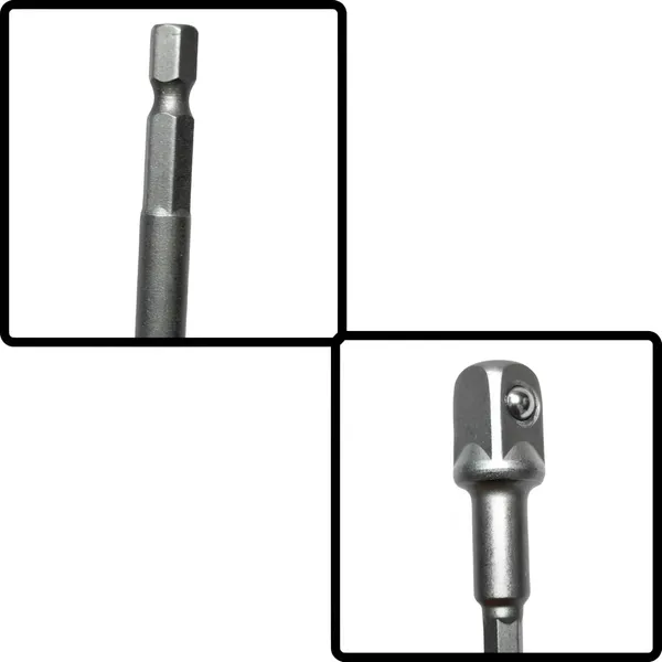 Ziodic_Chrome_Vanadium_Steel_Heavy_Duty_3_Piece_Set_1/4"_3/4"_1/2"_Hex_Shank_Wrench_Socket_To_Power_Drill_Adapter_Bits_Nut_Driver_Extension_Bar_Square_Head_For_Automotive_(Set_Of_3_(1/2,3/4,1/4))