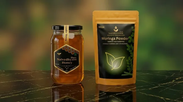 Naivedhyam_Pure_Moringa_Powder_-_Premium_Yogic_Superfood_And_Pure_Naivedhyam_Honey-Coriander_Honey_-_500_Gm_Pack_Of_2