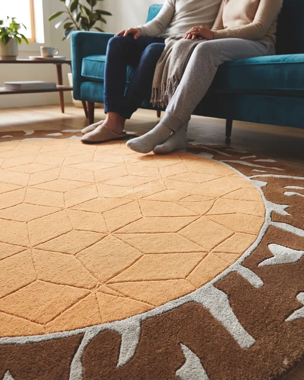 Beige_Abstract_Round_Hand_Tufted_Wool_Rug