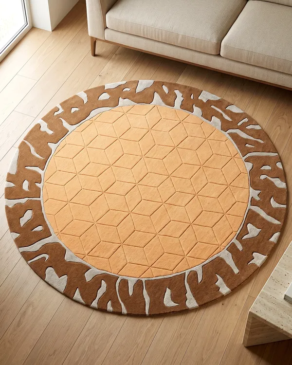 Beige_Abstract_Round_Hand_Tufted_Wool_Rug
