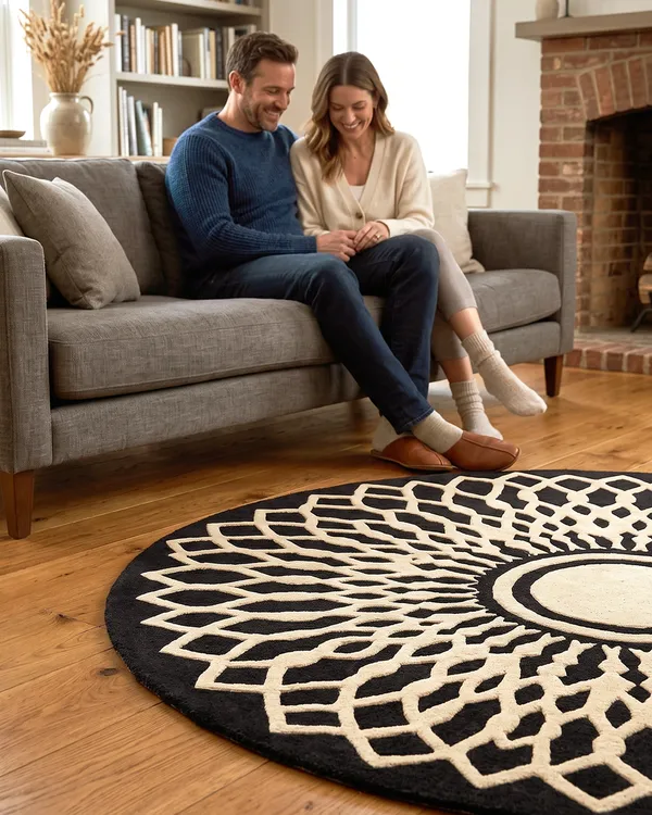 Black_Mandala_Round_Hand_Tufted_Wool_Rug