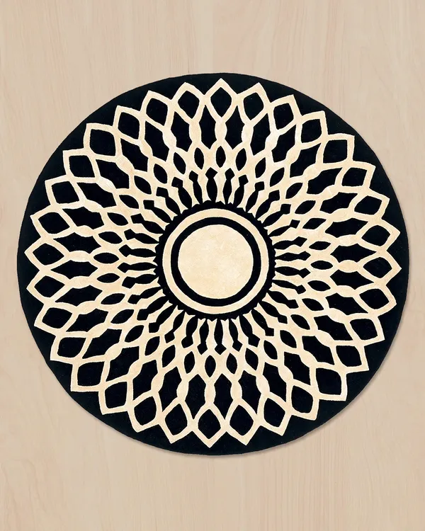 Black_Mandala_Round_Hand_Tufted_Wool_Rug