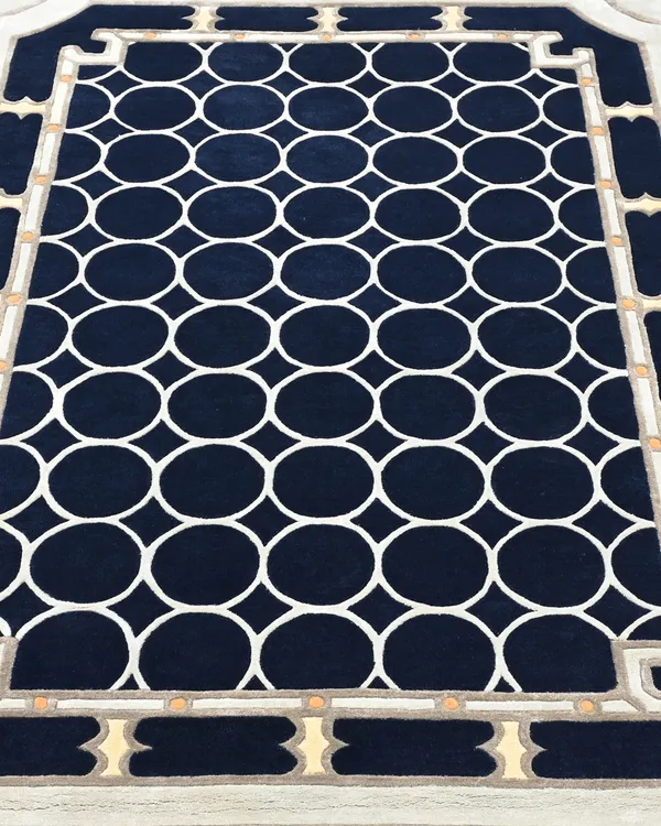 Blue_Geometric_Medallion_Hand_Tufted_Wool_Rug