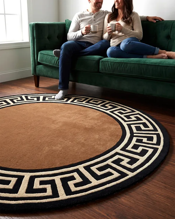 Brown_Greek_Key_Round_Hand_Tufted_Wool_Rug