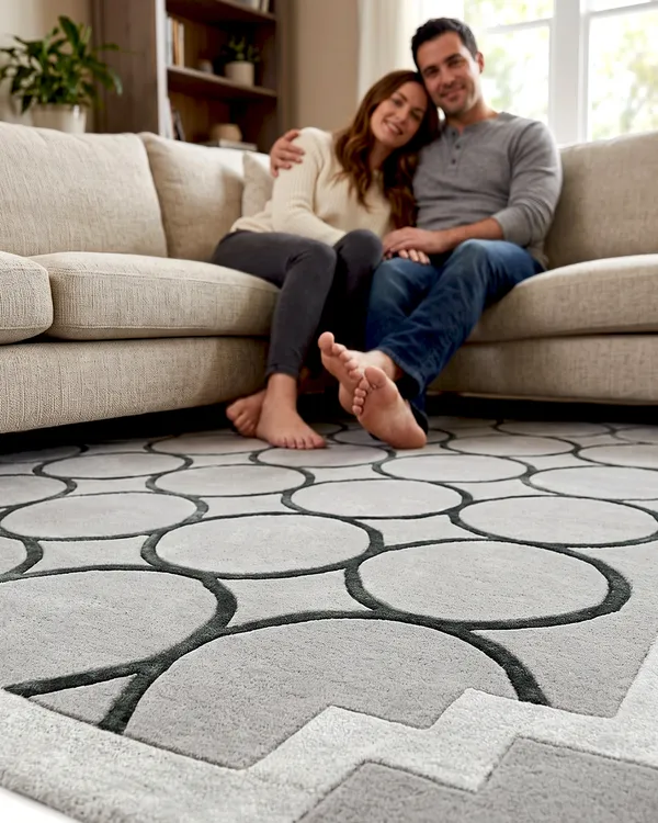 Grey_Geometric_Circle_Hand_Tufted_Wool_Rug