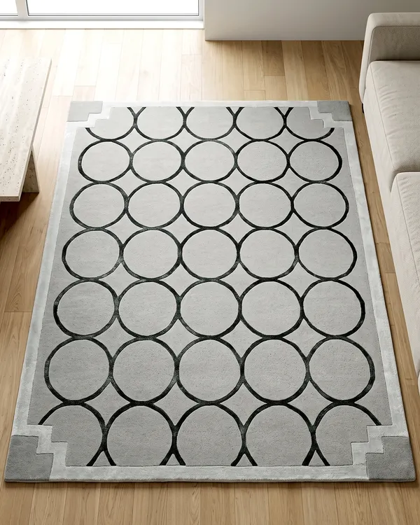 Grey_Geometric_Circle_Hand_Tufted_Wool_Rug