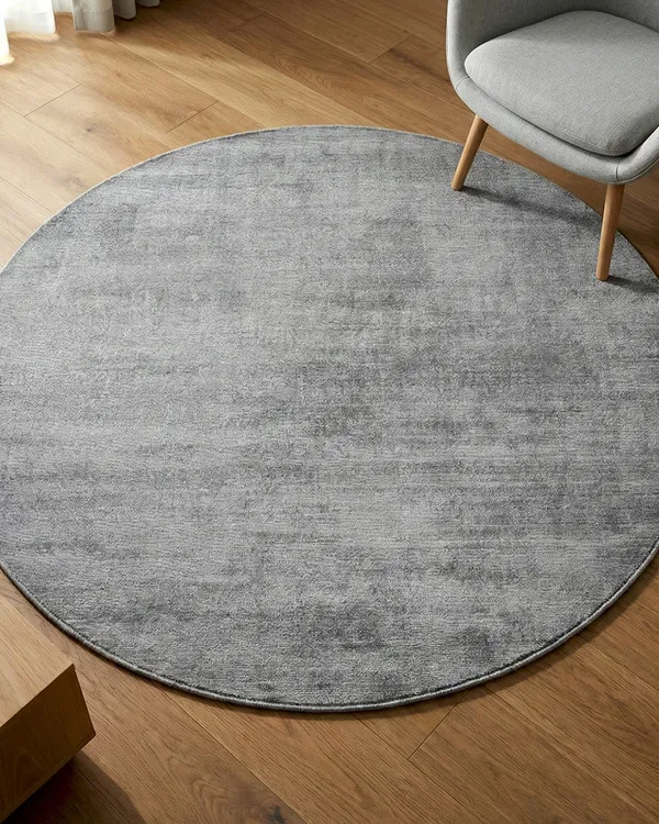 ONYXRUGS_Modern_Viscose_Round_Rug_|_Contemporary_Solid_Carpets_for_Living_Room,_Bedroom_&_Floor_Area_Rugs_|_Grey,_6x6_Feet