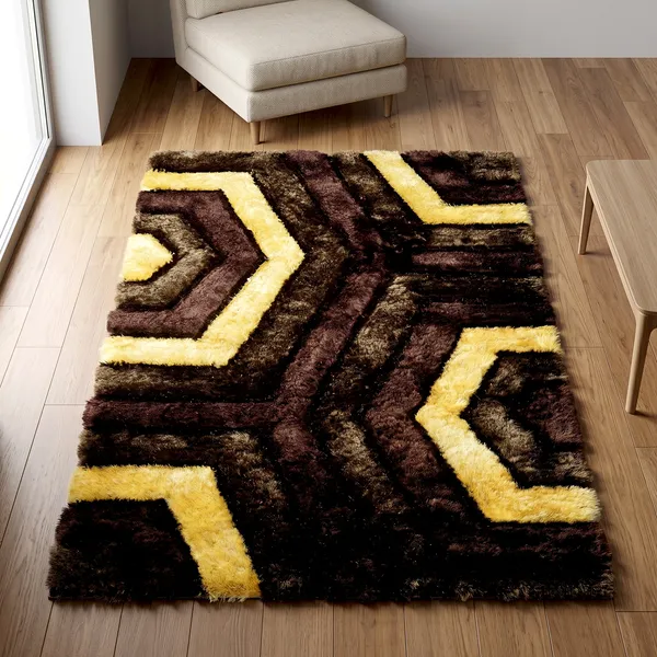 Yellow_Brown_Hand_Woven_Fluffy_Soft_Floor_Carpet_Microfiber_Shaggy_Modern_Rugs_Anti_Skid_Backing_For_Home_Living_Room_Bedroom_Dining_Room_Kids_Room_Brown