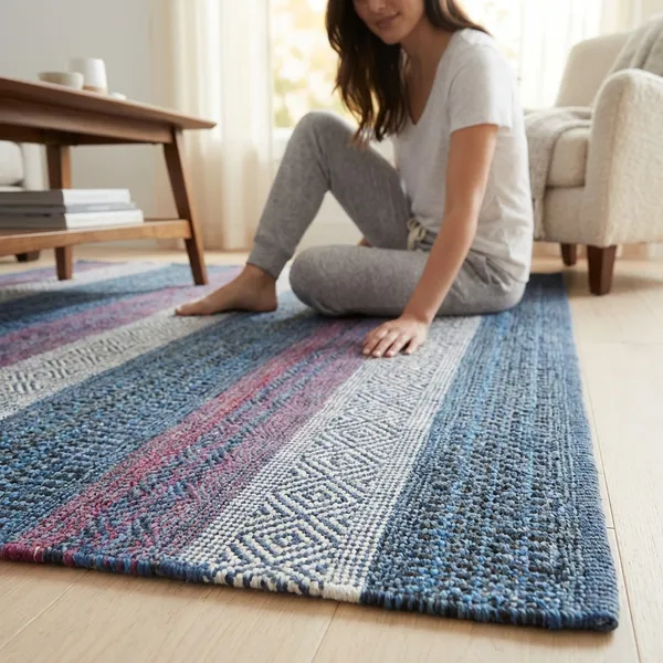 Multicolor_Handwoven_Cotton_Rug_Dhurrie_For_Living_Room_Washable_Modern_Dari_Carpet_For_Bedroom_And_Home