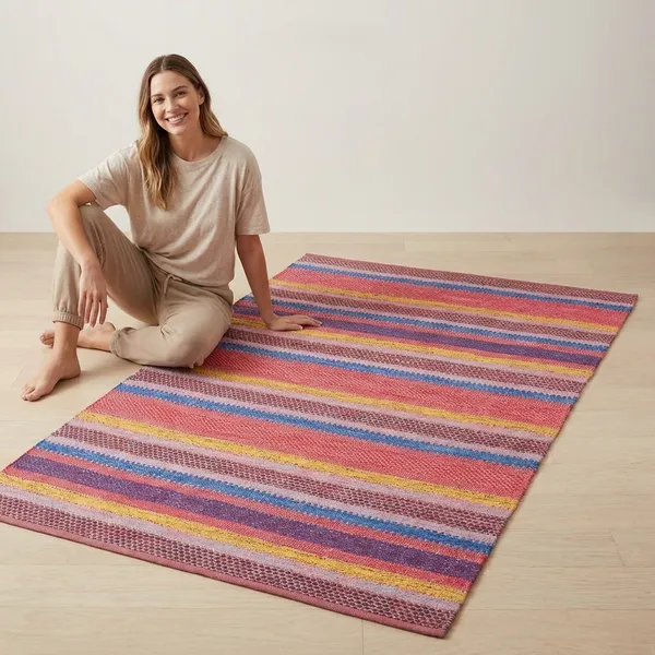 Multicolor_Handwoven_Cotton_Rug_Dhurrie_For_Living_Room_Washable_Modern_Dari_Carpet_For_Bedroom_And_Home