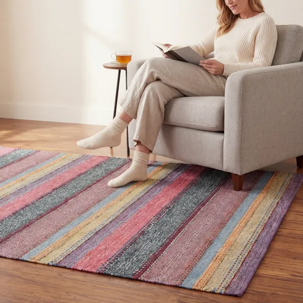 Multicolor_Handwoven_Cotton_Rug_Dhurrie_For_Living_Room_Washable_Modern_Dari_Carpet_For_Bedroom_And_Home