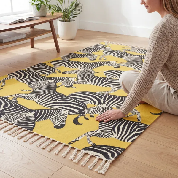 Yellow_Handmade_Dhurrie_For_Living_Room_Cotton_Rug_For_Bedroom_Durable_Washable_And_Stylish_Printed_Floor_Carpet_For_Home