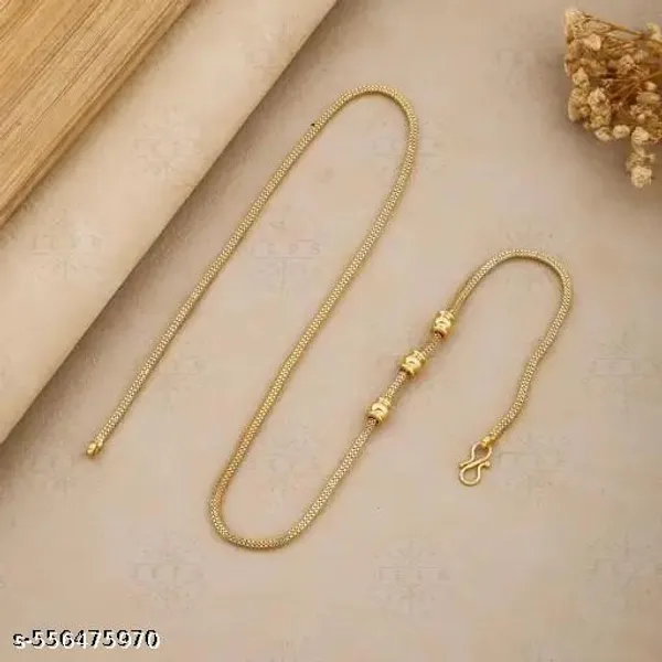 Muggppu_Chain_For_Women_Gold_Plated_Thin_Chain_Daily_Wear_Chain_Stylish_Moti_Patta_Chain_South_Indian_Traditional_Mangalya_Chain_Lakshmi_Chain_Gundu_Chain_Design_Lightweight_Partywear_Chain_For_Ladies_Budget_Friendly_Best_Mop_Chain_Under_250_Muggppu_Chain_Under_199