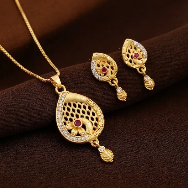 Classic_Peacock_Design_Women_Necklace_Chain_With_Earrings_Combo