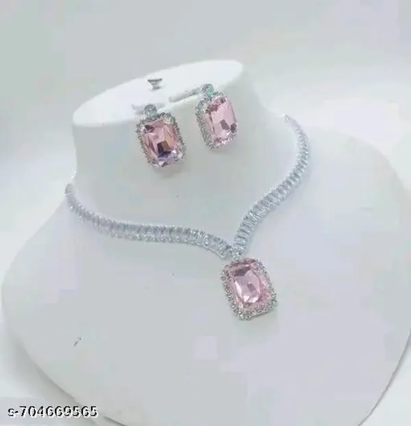 Women_Fancy_&_Royal_Party_Wear_Pink_Necklace_Set_With_Matching_Earrings