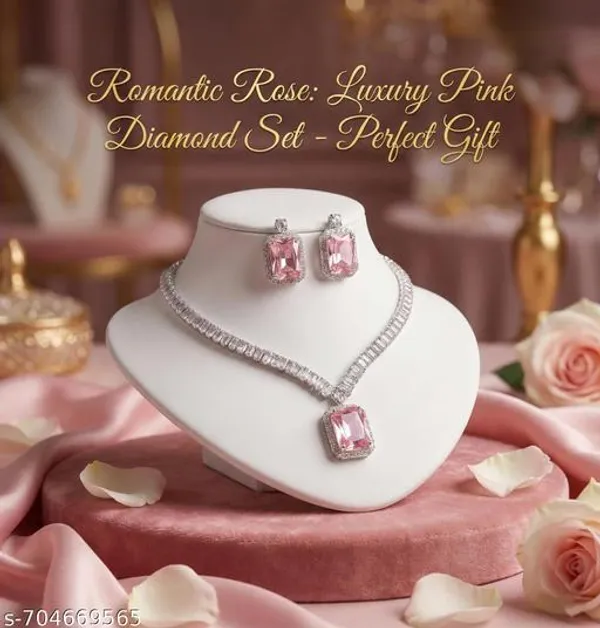 Women_Fancy_&_Royal_Party_Wear_Pink_Necklace_Set_With_Matching_Earrings