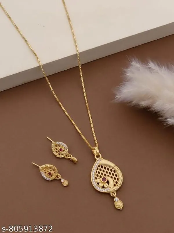 Classic_Peacock_Design_Women_Necklace_Chain_With_Earrings_Combo