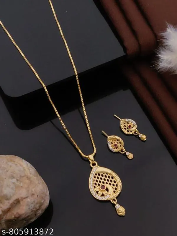 Classic_Peacock_Design_Women_Necklace_Chain_With_Earrings_Combo