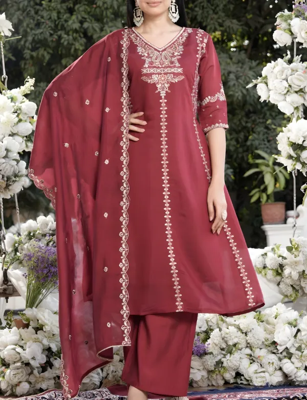 Pink_Roman_Chanderi_Silk_Kurta_Set_For_Women