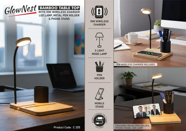 Black_Bamboo_And_Metal_Glow_Nest_Bamboo_Table_Top_With_15W_Wireless_Charger_Led_Lamp_Metal_Pen_Holder_Phone_Stand