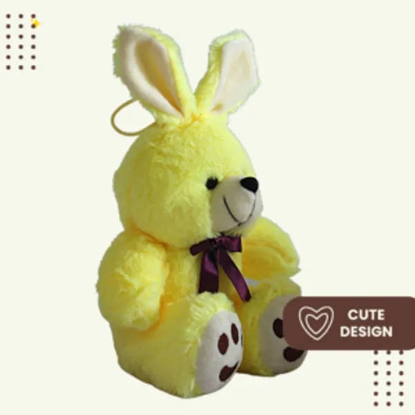 Yellow_Polyester_Fabric_Bunny_Soft_Toy_With_Paws