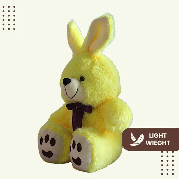 Yellow_Polyester_Fabric_Bunny_Soft_Toy_With_Paws