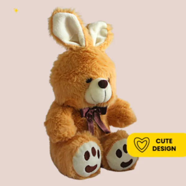 Light_Brown_Polyester_Fabric_Bunny_Soft_Toy_With_Paws