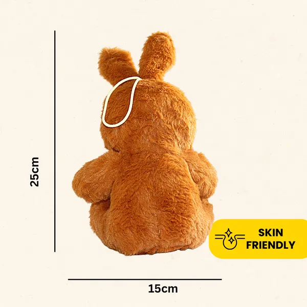 Dark_Brown_Polyester_Fabric_Bunny_Soft_Toy_With_Paws