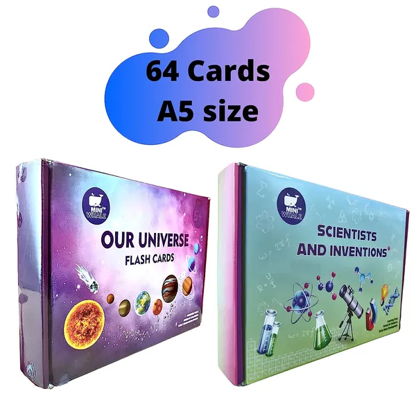 Miniwhale©_Combo_Of_Our_Universe_And_Scientist_And_Their_Inventions_Flash_Cards_For_Kids_(Pack_of_64)_-_ASTM,_EN71_&_AUSNZ_Safety_Certified