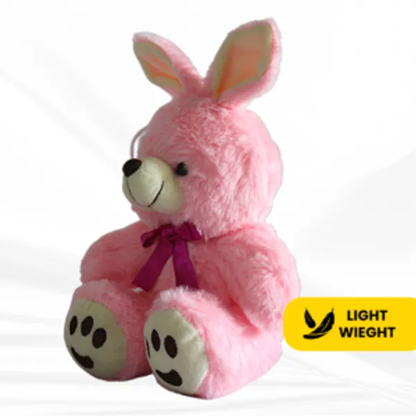 Pink_Polyester_Fabric_Bunny_Soft_Toy_With_Paws