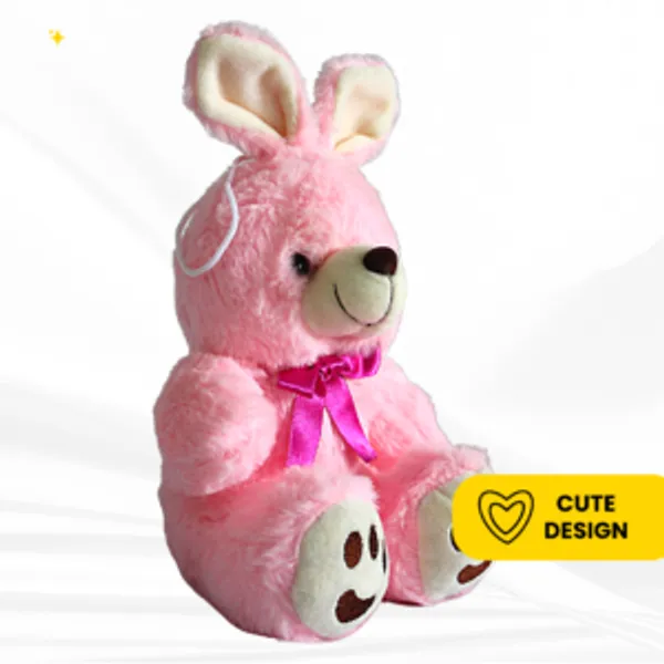 Pink_Polyester_Fabric_Bunny_Soft_Toy_With_Paws