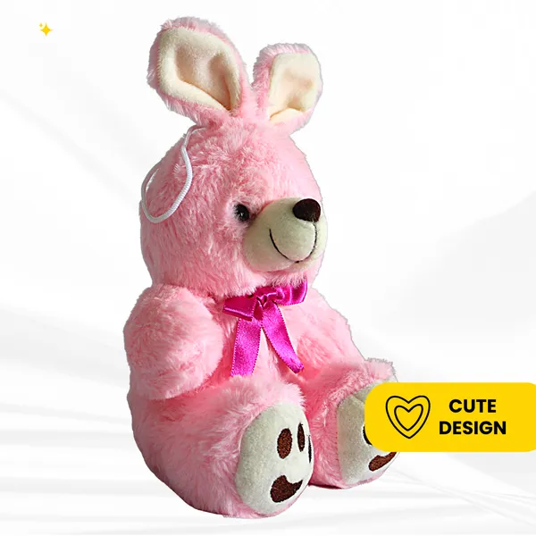 Pink_Polyester_Fabric_Bunny_Soft_Toy_With_Paws