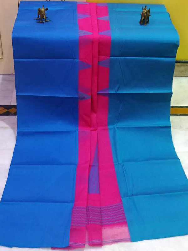 Mahapar_Bengal_Handloom_Cotton_Saree_In_Fuschia_And_Blue