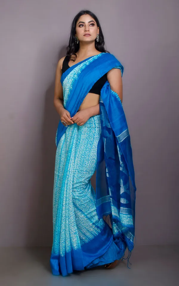 Pure_Handloom_Matka_Shibori_Jamdani_Saree_In_Off_White_Azure_And_Silver